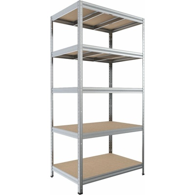 Biedrax Regál do pivnice 60 x 90 x 210 cm, pozink, 5 políc MDF, 300 kg na policu