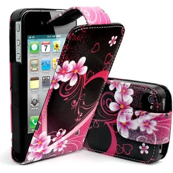 Image 1 of Apple iPhone 4S/4 Love Heard Flip Калъф + Протектор