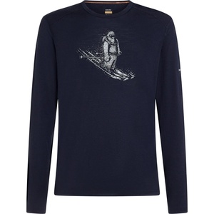 Icebreaker Мъжко мериносово термобельо Icebreaker Merino 200 Oasis L/S Crewe Skiing Yeti Merino base layer - Midnight Navy - размер XXL (015-2402-0215)