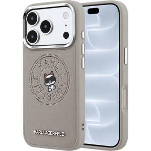 KARL LAGERFELD Калъф за телефон за iPhone 18 Pro / iPhone 17 Pro Leather Point and C Sketch MagSafe (KLHMP18L6PCCPRG) - Karl Lagerfeld - Сив