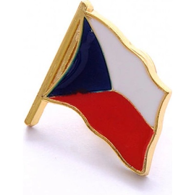 Odznak (pins) 20mm Česká vlajka vlající - barevný