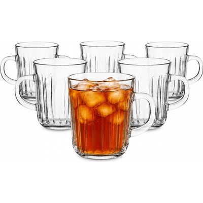 Altom Design Venus Sklenice Hrnek na kávu čaj skleněný s uchem 6 x 230 ml