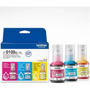 Brother btd100 ink bottle value pk 1xc/m/y - cee (btd100clval)