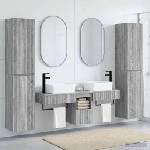 vidaXL Комплект мебели за баня 5 бр. Сив Сонома 33 x 34, 5 x 160 см (3406019)