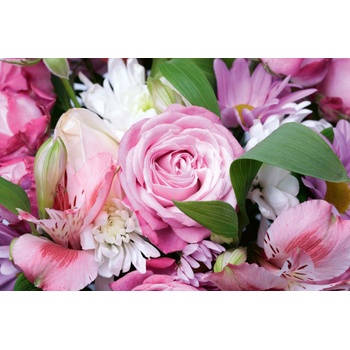 DIMEX ART s. r. o Флизелинов фототапет розов букет 375 x 250 см