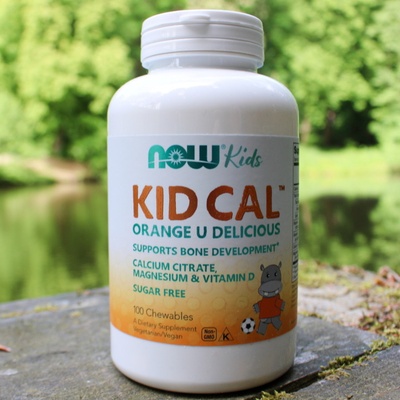 Now Kid Cal Orange Vápník Hořčík Vitamín D pro děti 100 žvýkacích pastilek