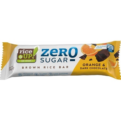 Rice Up Zero Bezlepková rýžová tyčinka bez přidaného cukru tmavá čokoláda a pomeranč 18 g
