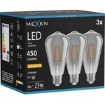 Mexen Vintis 3x LED филаментна крушка E27, ST64, 6W, Топла - 2200K, 450 lm, димно (L152-E27-0622-70x03)