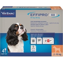 EFFIPRO DUO 67 20 mg spot-on pre psov S 2-10 kg 4 x 0,67 ml