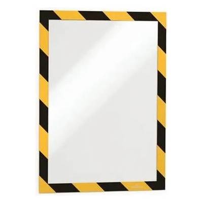 DURABLE Informačný panel, A4, samolepiaca zadná strana, DURABLE "DURAFRAME SECURITY", žltý-čierny