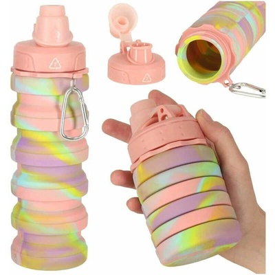 KIK KX3070 Skladacia fľaša pre deti, 500 ml, ružová