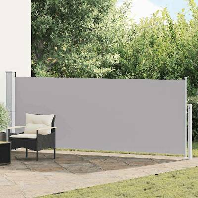 vidaXL Zatahovací boční markýza/zástěna na terasu 140 x 500 cm šedá