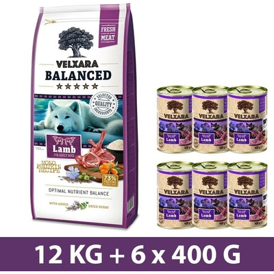 Velxara Balanced FM Dog Adult Monoprotein Lamb & Rice 12 kg