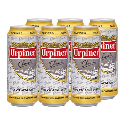 Urpiner pivo 10° 6 x 0,5 l (plech)