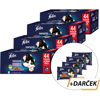 Felix Fantastic mixovaný výber kura hovädzie losos tuniak v želé 176 x 85 g
