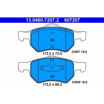 ATE 607207 Sada brzdových doštičiek 13.0460-7207.2