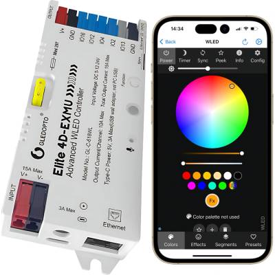 LED ovladač pcblab.io WiFi Ethernet ESP32 4 kanály