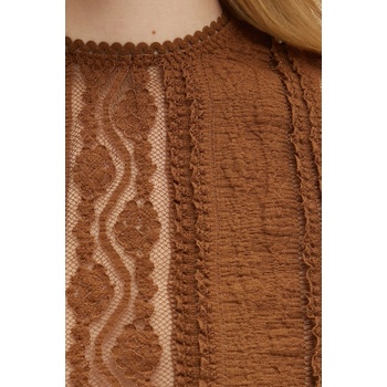 Charo Ruiz Ibiza Блуза Charo Ruiz Ibiza Asteria в кафяво с десен 255101 (255101)