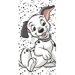 Jerry Fabrics Черно-бяла памучна детска кърпа 70x140 cm 101 Dalmatians "Lucky" - Jerry Fabrics (20TW356)