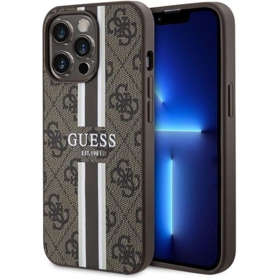GUESS Кейс Guess GUHMP13XP4RPSW за iPhone 13 Pro Max 6.7", кафяв / кафяв, твърд, 4G Printed Stripes MagSafe (GUE002835-0)