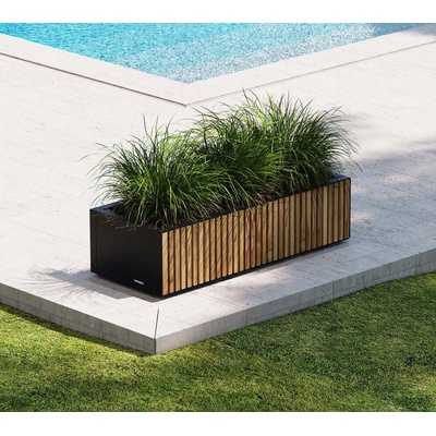 Herstera Cube Xic M kvetináč, 100x40x25 cm drevená/čierna HG31835102