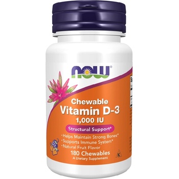 NOW NOW Vitamin D-3 1000 IU, 180 Chewables