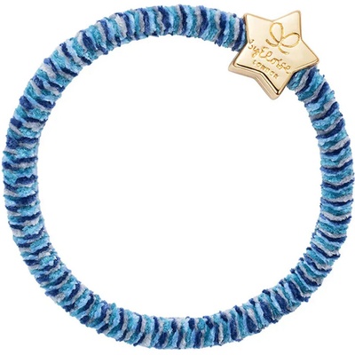 Gumička na vlasy By Eloise London Velvet Gold Star barva Indigo