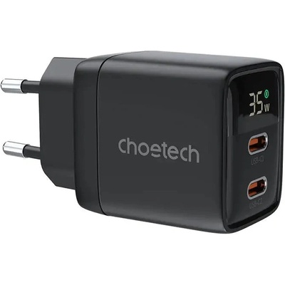 Choetech Адаптер Choetech PD6051, GAN3, 2х USB-C, PD35W, черен (KXG0079504)