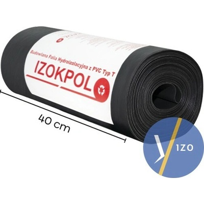 Izokpol Typ-T 40 základová fólia PVC 20 m x 40 cm, 1,2 mm