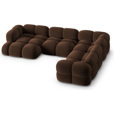 Cosmopolitan Design Тъмнокафяв кадифен ъглов диван (десен ъгъл/U форма) Loretto - Cosmopolitan Design (COS_UR_120_F1_LORETTO3)