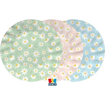 Big Party Парти Чинии "Маргаритки" 25см (1 Пакет / 6 Бр. )