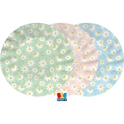 Big Party Парти Чинии "Маргаритки" 25см (1 Пакет / 6 Бр. )