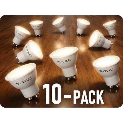 V-TAC LED žárovka GU10 4,5W, 400lm, 100°/10-PACK! Barva světla: Teplá bílá