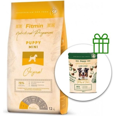 MINI Puppy 12 кг + Fitmin Play&Train Агнешка и Говеждо БЕЗПЛАТНО