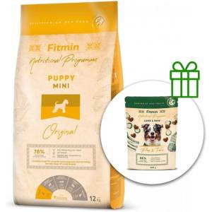 Fitmin MINI Puppy 12 кг + Fitmin Play&Train Агнешка и Говеждо БЕЗПЛАТНО