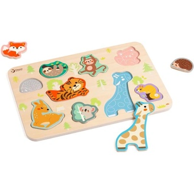 Teddies Пъзел/Вложка дъски животни 30 x 21см