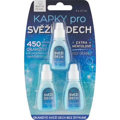 White Pearl Fresh Breath Drops ústní kapky pro svěží dech 3 x 3,7 ml