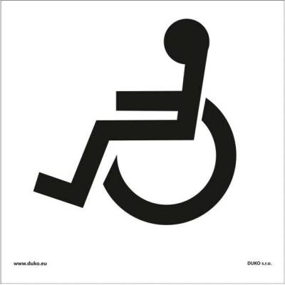DUKO BEZBARIÉROVÝ PŘÍSTUP symbol bílý Formát: 150 x 150 mm, Materiál: plast 0,5 mm, samolepící vinylová fólie