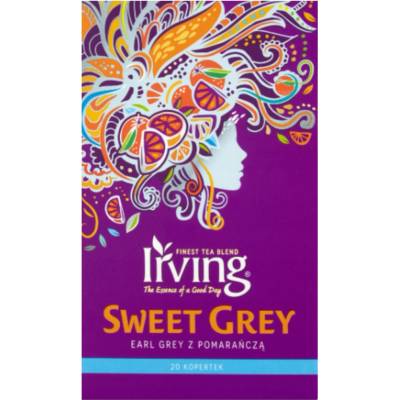 Irving čaj Sweet Grey Earl Grey s pomerančem 20 sáčků 30 g