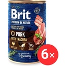Konzervy pre psov Brit Premium by Nature Pork with Trachea 6 x 400 g