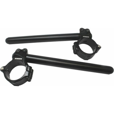 ACCOSSATO Aluminium-forged clip-ons ACCOSSATO CP003 with metal clamp composed of 2 half-rings 10 degrees inclination, black