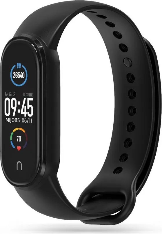 Tech-Protect Силиконова каишка за Xiaomi Mi Smart Band 5 / 6 / 7 / NFC от Tech-Protect IconBand - Черна (9589046923166)