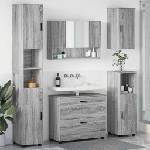vidaXL Комплект мебели за баня 5 бр. Сив Сонома 35 x 30 x 192 см (3393069)