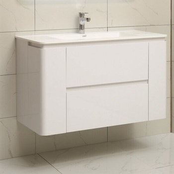 InterCeramic Конзолен PVC шкаф за баня InterCeramic ICP 10046 с умивалник iStone - стенен модел, 100 см (ICP 10046)