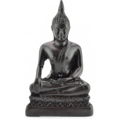 Osvícený Buddha, pryskyřice, tmavý 11,5 cm