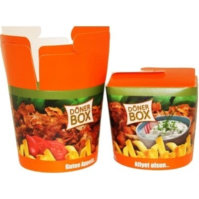 Worldoffice Food box PAP Kebab Döner box veľký 26 oz 750ml