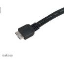 USB káble Akasa AK-CBUB13-15BK vysokorýchlostný USB 3.0 A - micro B, 150cm, černý