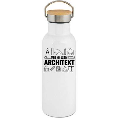 123TRIKO termoska Věř mi, jsem architekt, černý tisk 500 ml vtipné