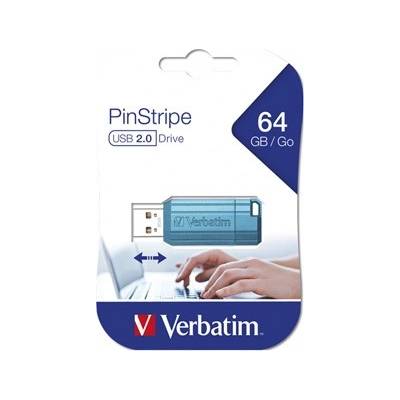 49961 Store N Go PinStripe, USB флаш памет, USB A 2.0, 64GB, с изваждащ се конектор, синьо (49961)