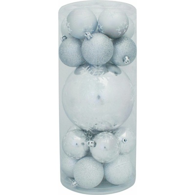 Gule MagicHome Vánoce, 20 ks, stříbrné, mix, 6-17 cm
